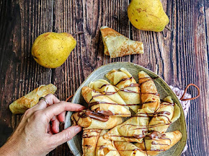 Samoussa de crêpes aux poires