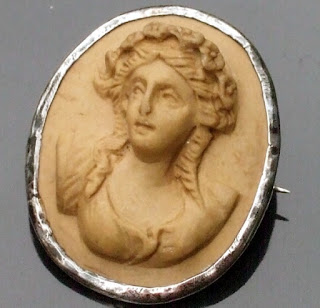 Lava cameo brooch antique