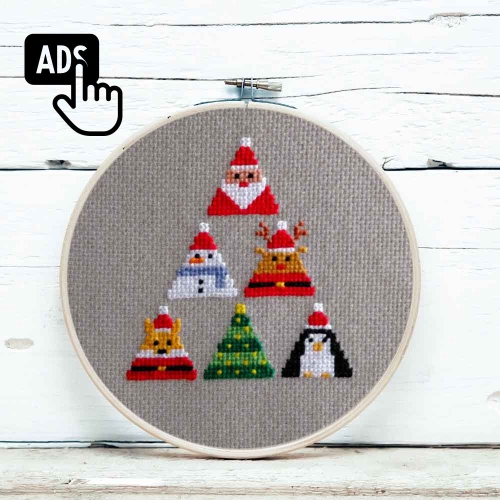 SNOWMAN GIFT TAGS   CROSS STITCH PATTERN ONLY 