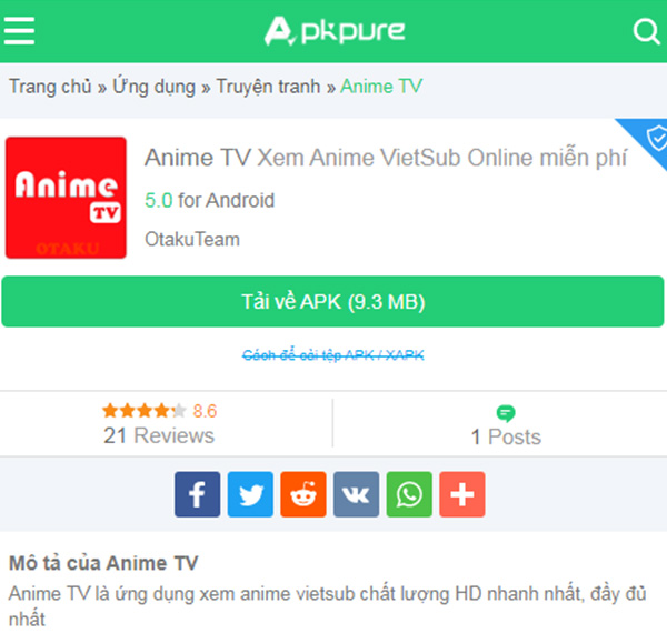 Tải Anime TV cho Android phiên bản mới nhất c