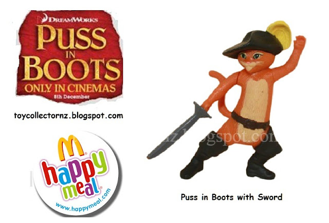 McDonalds Puss in Boots Happy Meal Toys 2011 Australia and New Zealand Puss in Boots with Sword