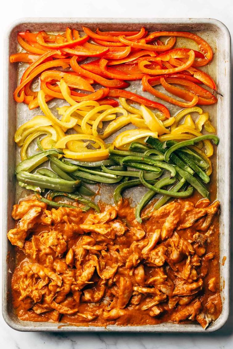 Chicken Tinga made on a sheet pan - healthy and easy Biblically clean dinner recipes | Land of Honey