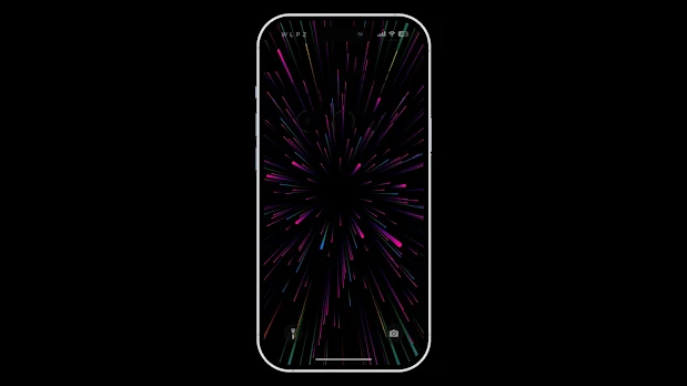 Black Wallpaper iPhone - Colorful Starburst