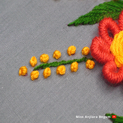 Cute Hand Embroidery Flower Tutorial, Bullion Knot Embroidery Design