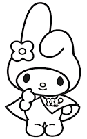 My Melody coloring page - as Little red riding hood