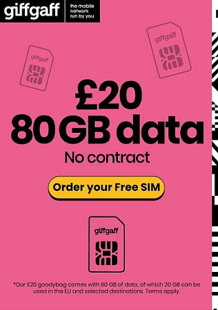 Order a Free SIM Card With 5 Pounds Free Credit UK