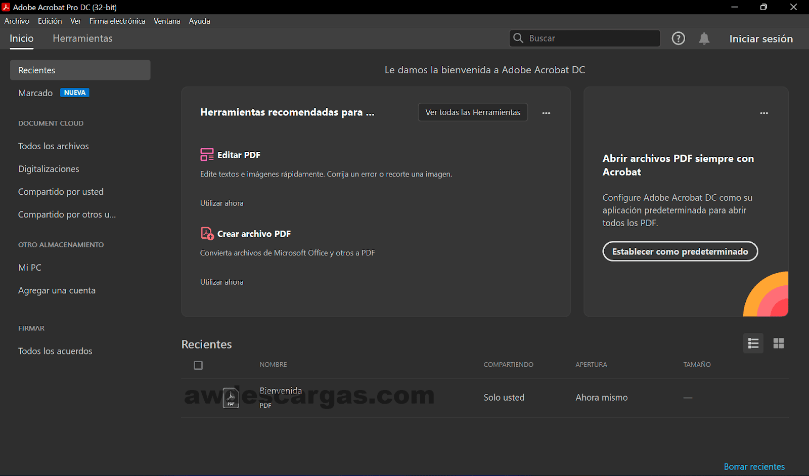 Pantalla de Inicio