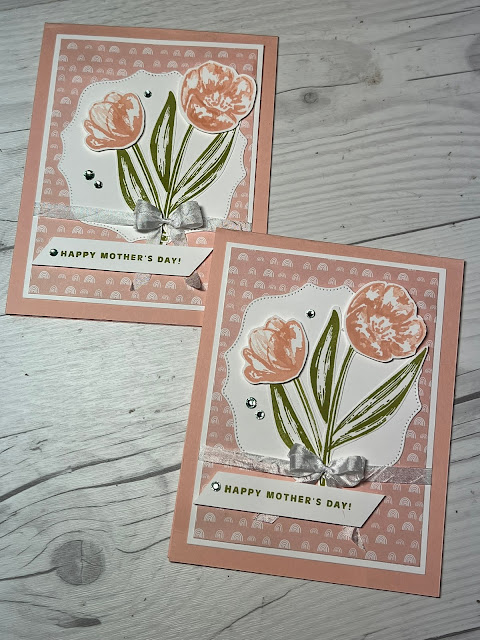 Spring card using Stampin' Up! Flowering Tulip bundle including Flowering Tulip Stamp Set and Tulip Dies