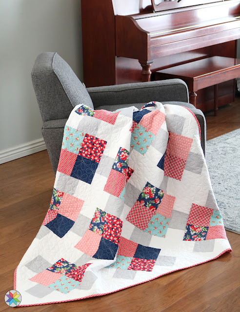 Prime Time baby size quilt - pattern by Andy Knowlton of A Bright Corner