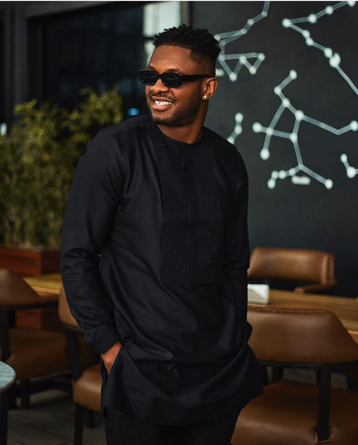 BBNaija: Cross sends a strong message to his fans as he dazzles in a native black outfit