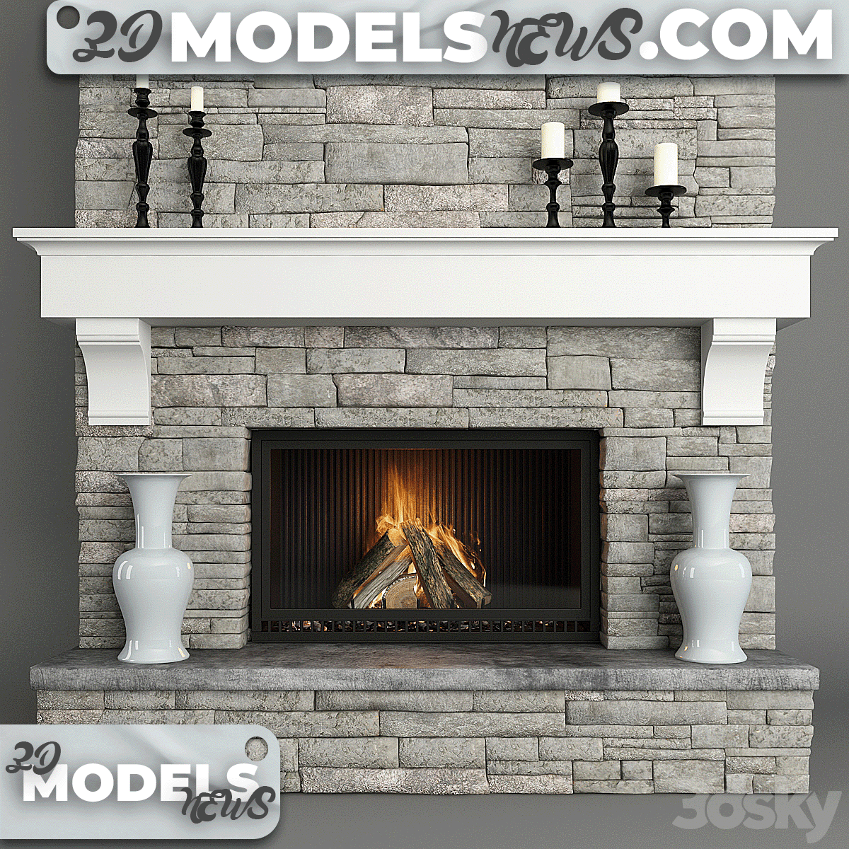 Stone Fireplace Model Classic 1