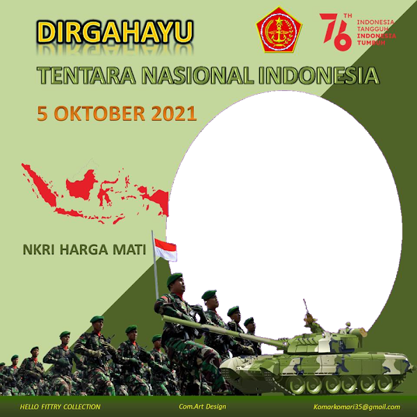 Link Twibbonize Hari Tentara Nasional Indonesia TNI 5 Oktober 2022 id: hariulangtahuntni20212