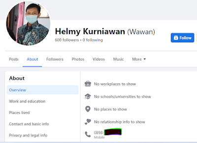 melihat nomor hp akun facebook