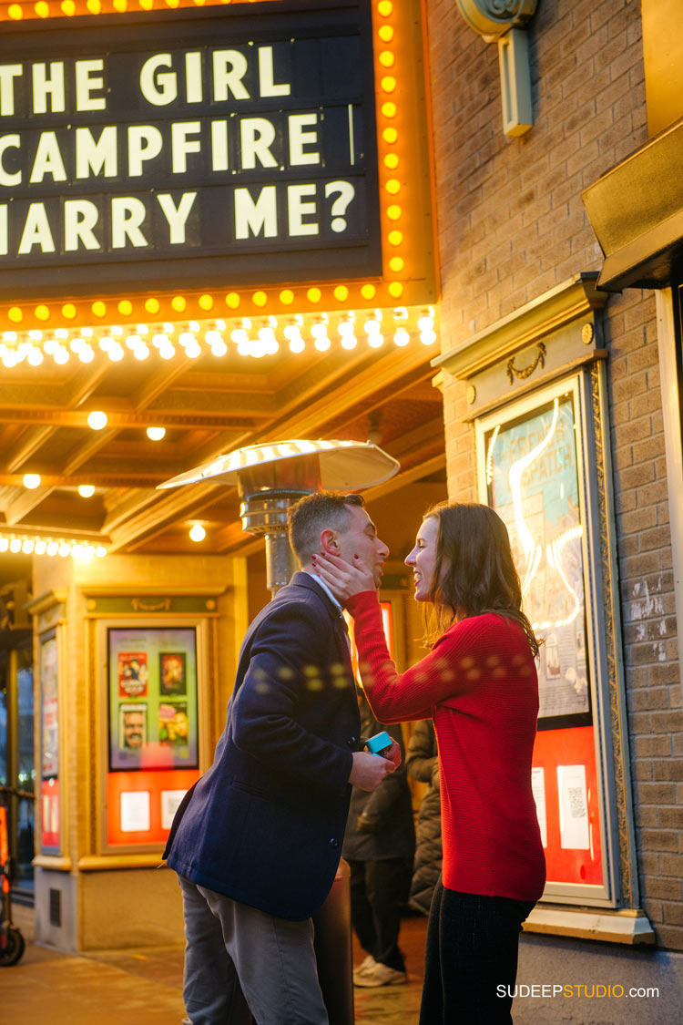Surprise Wedding Proposal Photography at Michigan Theatre bySudeepStudio.com Ann Arbor Wedding Photographer