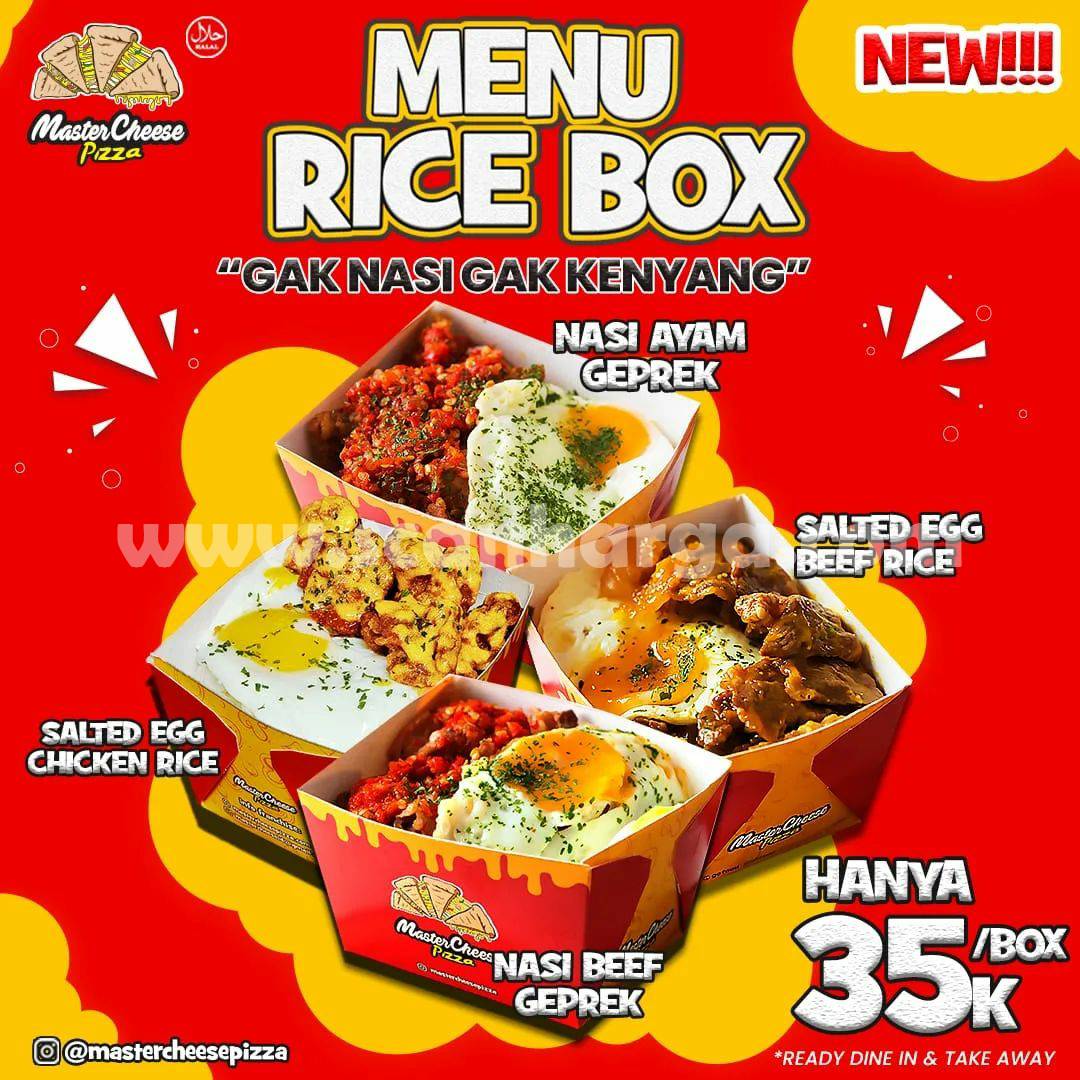 MENU RICE BOX Baru dari MASTERCHEESE PIZZA harga cuma Rp 35.000/box
