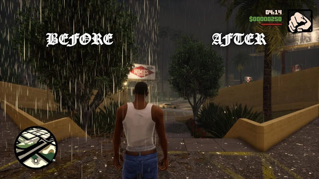 بالصور التعديلات انطلقت داخل لعبة GTA The Trilogy و البداية بالمطر ، لنشاهد..
