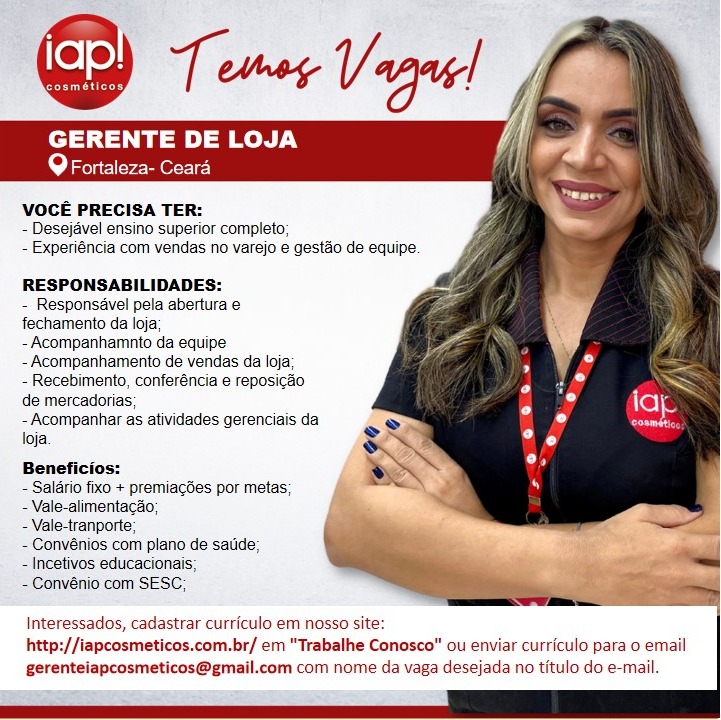 GERENTE DE LOJA - FORTALEZA/CE 