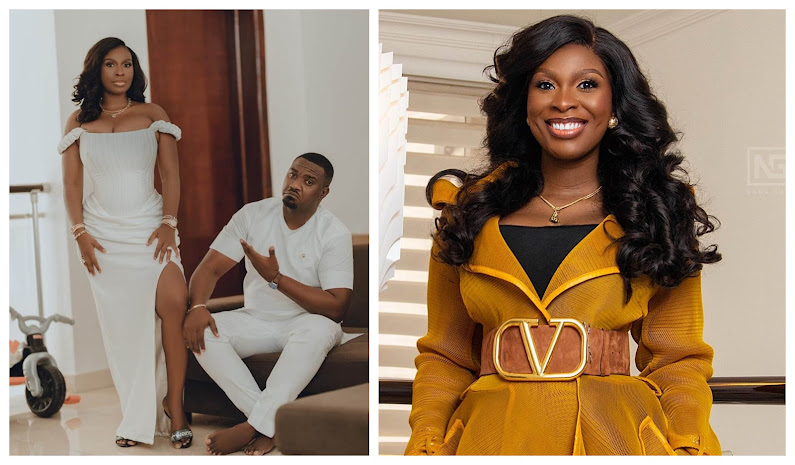 Dunno why women always raise one leg when taking pictures- Ghanaian Actor, John Dumelo shades his wife on her birthday (Photos)