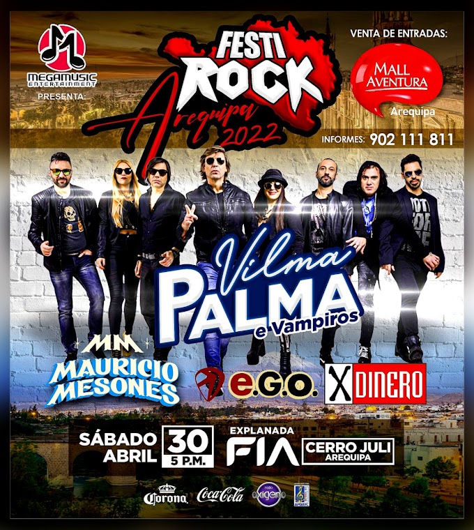 Vilma Palma e Vampiros CONCIERTO EN AREQUIPA 2022 - Precio de Entradas y Zonas