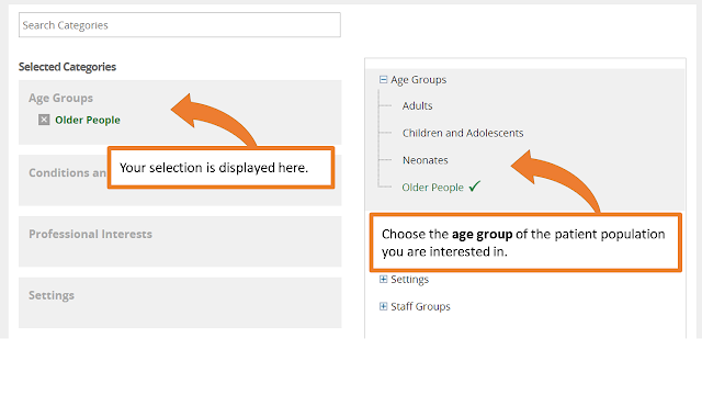 select from the age group drop-down options