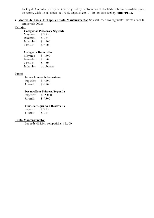 Boletín Oficial de la Unión de Rugby de Salta.