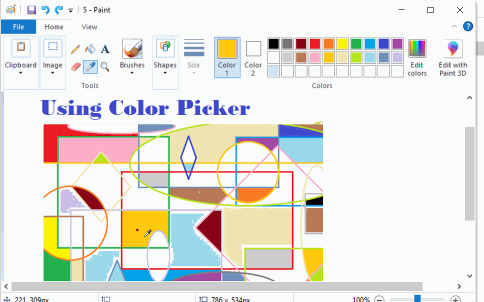 MS-Paint Colour Picker Tool