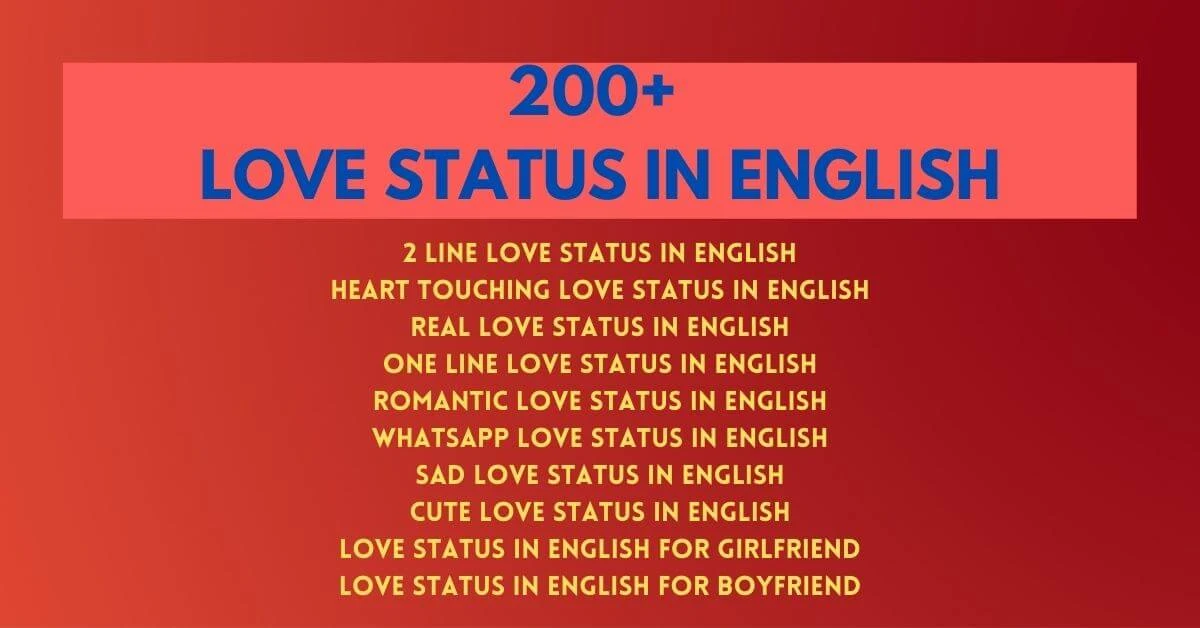 love status in english