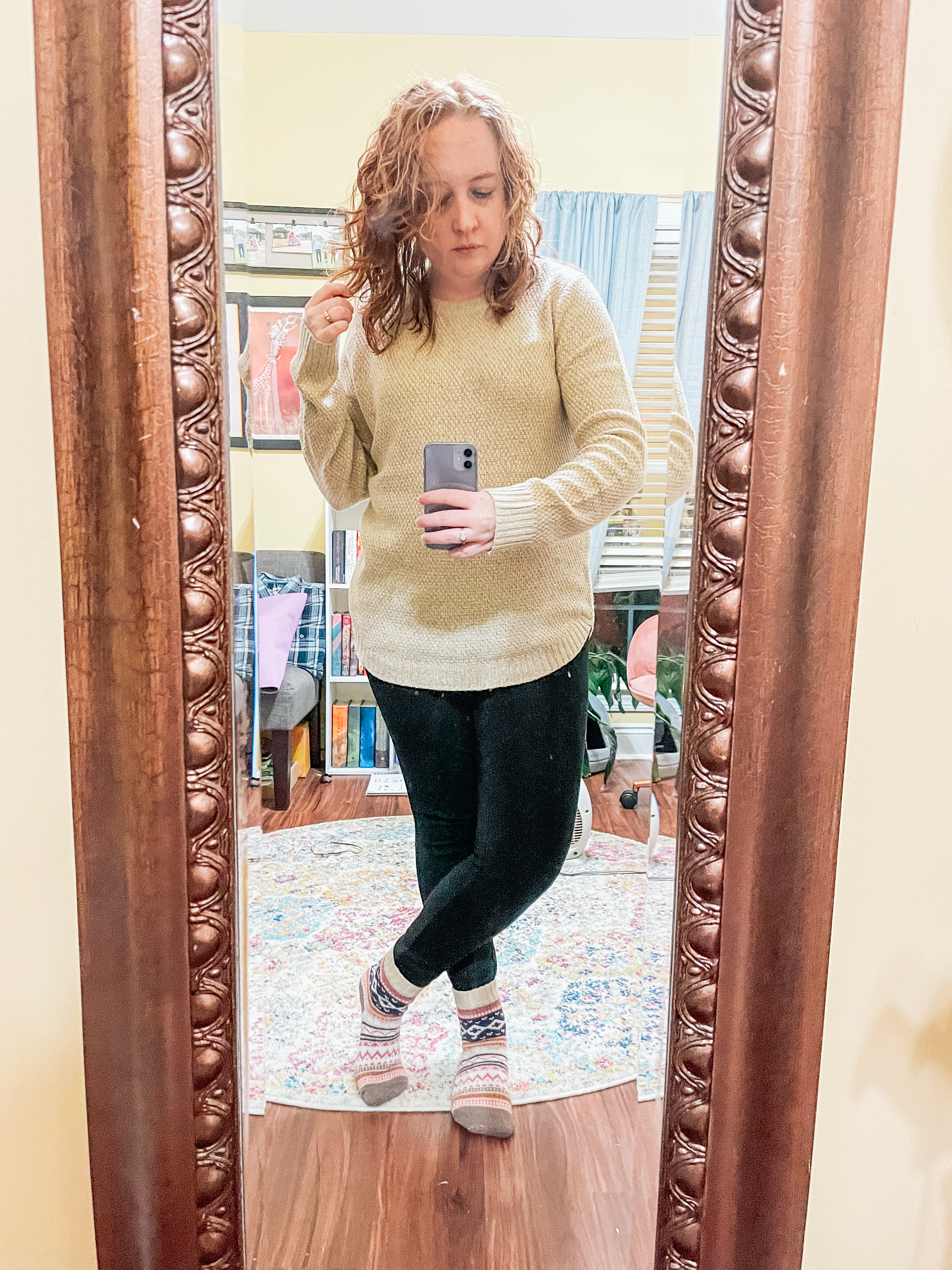 oatmeal-sweater-leggings-sweater-socks