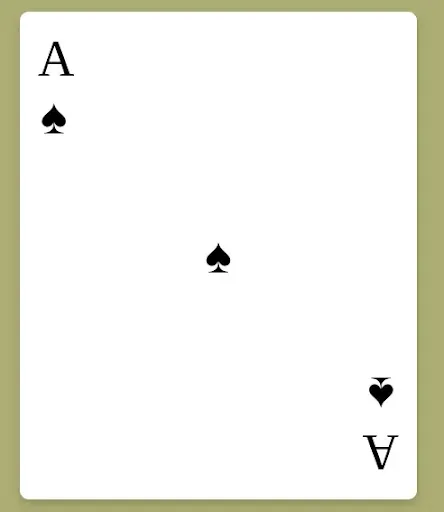 Ace of Spades:  A stylized representation of the Ace of Spades playing card using css.