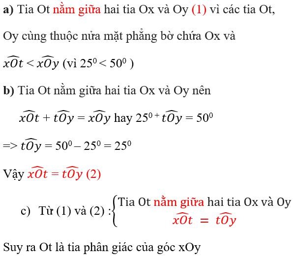 Giải Toán lớp 6 trang 87 SGK tập 2: Tia phân giác của góc