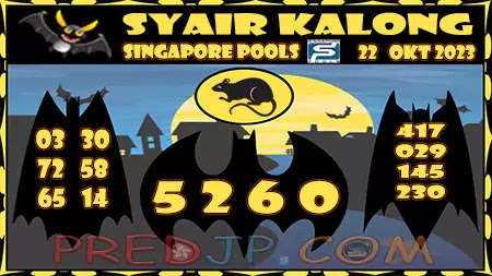 Prediksi Kalong SGP Hari Ini Jitu 22 Oktober 2023