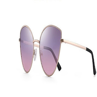 New Polarized Personalized Cat Eye Metal Frame Ladies  Sunglasses