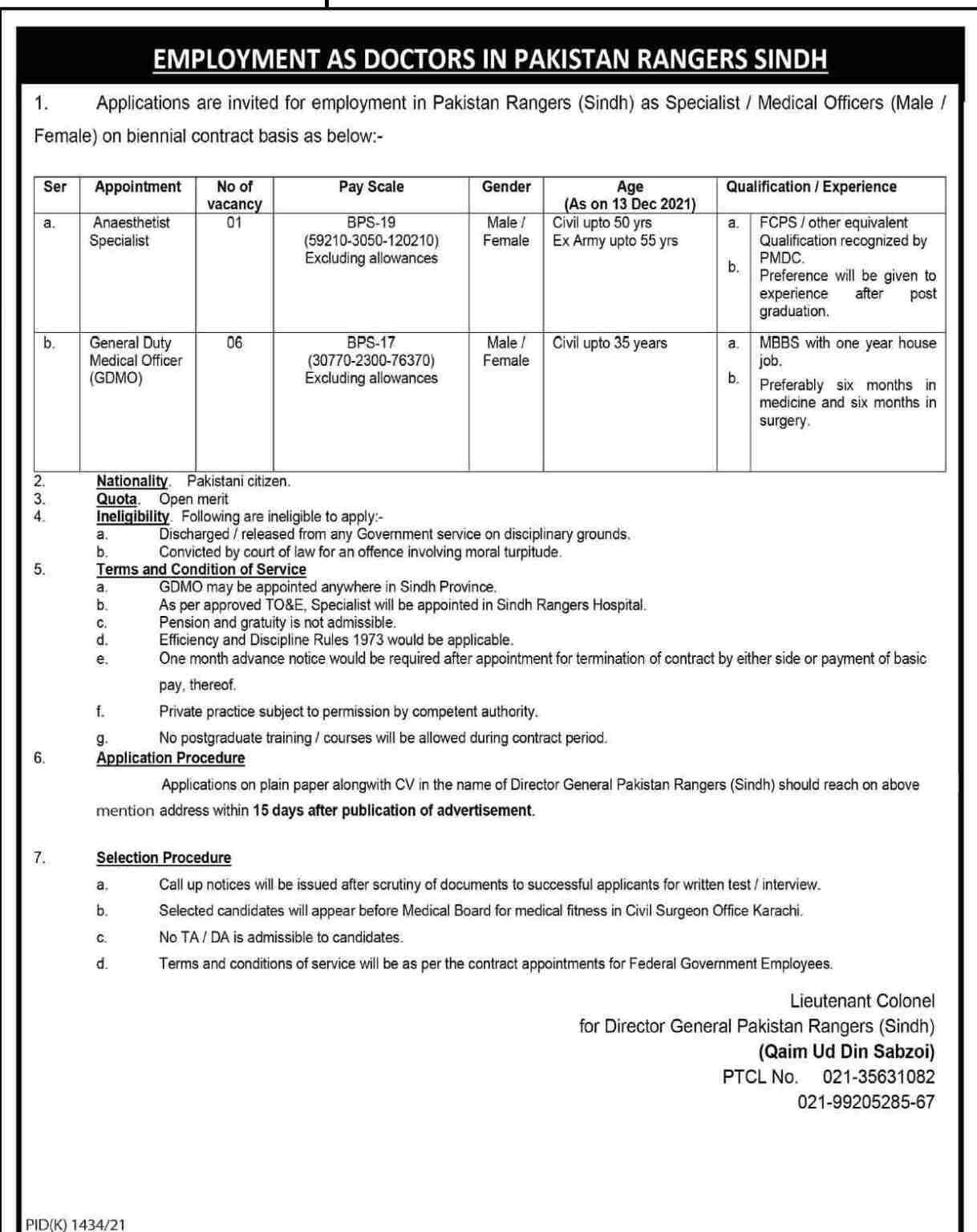 sindh rangers jobs 2021 karachi latest - pakistan rangers jobs 2021