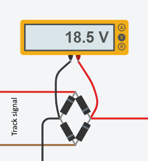 rectifying and measuring digital track voltage