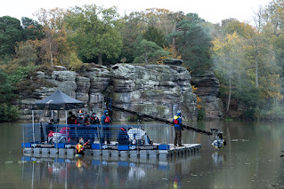 Floating platform on lake