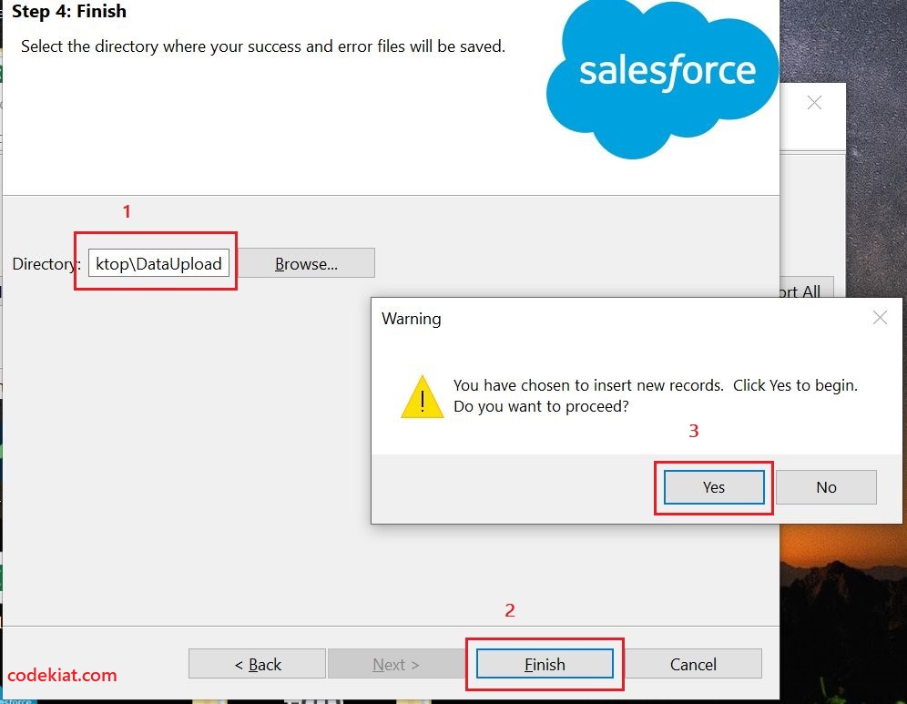 Salesforce Data Loader - directory selection