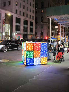 Christmas Cube In New York City.