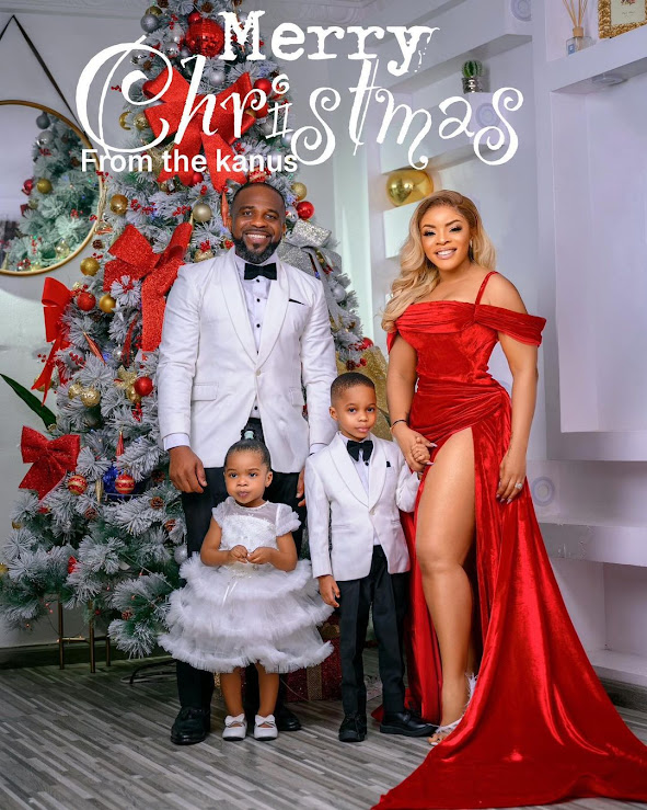 Lovely Photos of Laura Ikeji and her Family as they stun in their christmas Outfits (Photos)