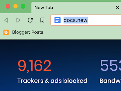 Docs.New in the Search Bar