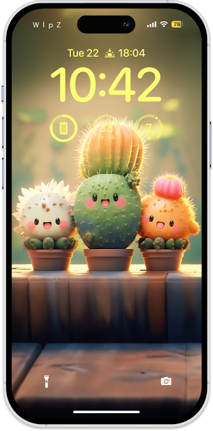Cute Kawaii Cactus: Free iPhone Wallpaper