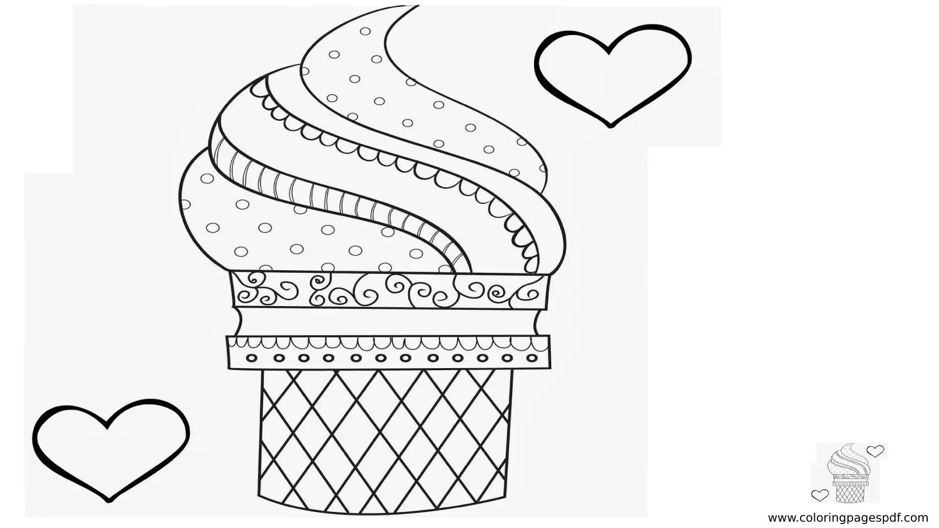 Coloring Pages Of An Ice Cream Cone Mandala