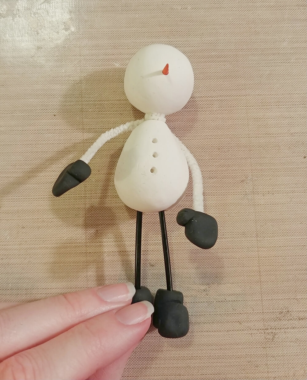 DIY Clay Snowman on a Recycled Trinket Box