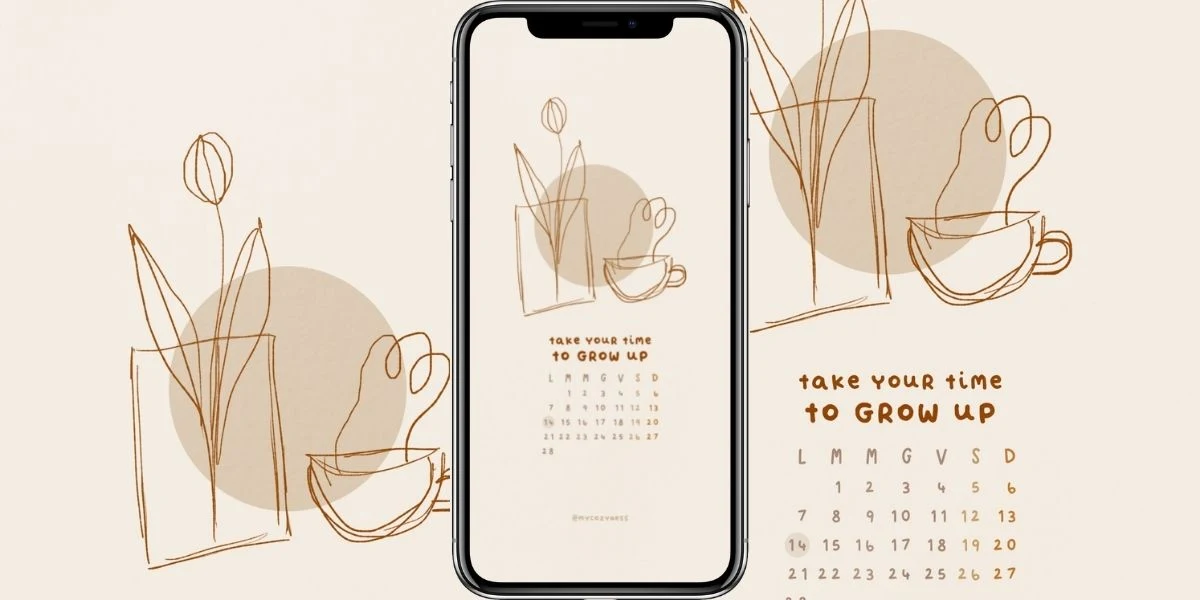 freebie sfondo cellulare con calendario