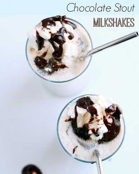 Boozy Stout Milkshakes with Bittersweet Hot Fudge