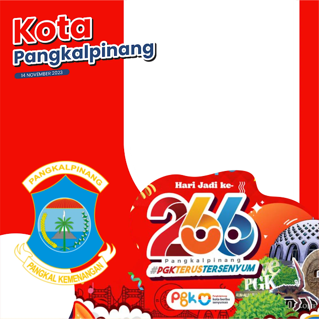 Download Twibbon HUT Kota Pangkalpinang Ke-266 Tahun 2023 Desain 1