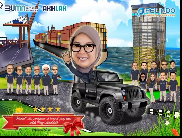 Karikatur Tema Perkapalan Kontainer