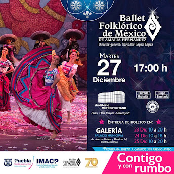 Invitan a cerrar el año disfrutando del Ballet Folklórico de México