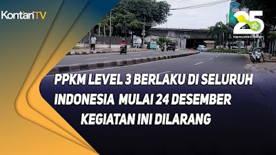 Catat! Ini Aturan PPKM Level 3 Berlaku se-Indonesia Mulai 24 Desember, Ini Kegiatan yang Dilarang