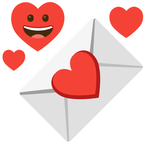 Envelope red love heart smiley emoji