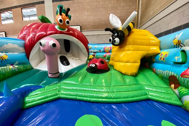 A toddler inflatable area at Debden Park 2020 easter